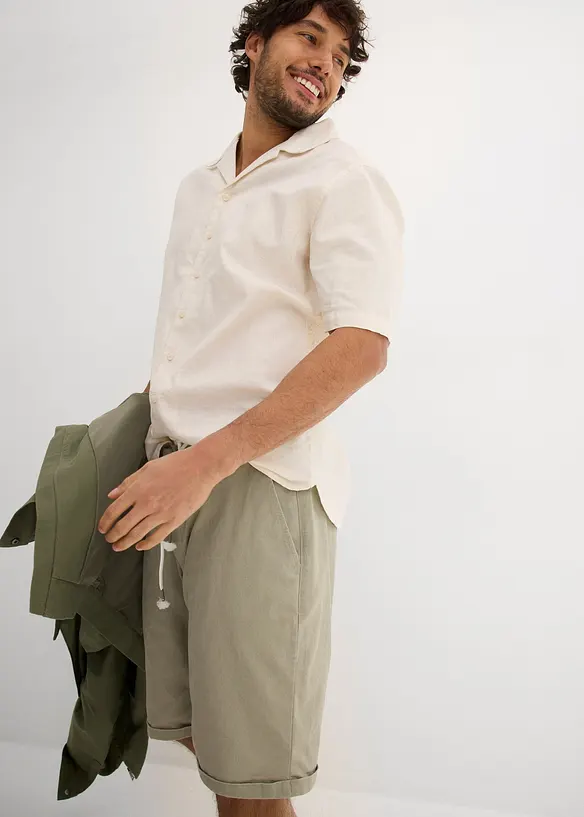 Bermudashorts i linmiks, Regular Fit, bonprix
