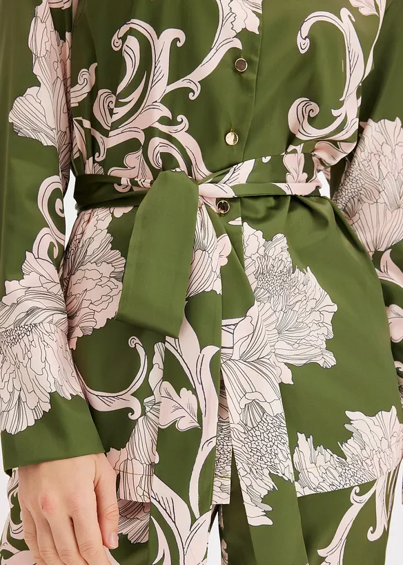 Mønstret satengbluse, bonprix
