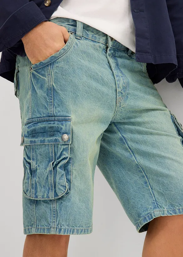 Cargo-bermudashorts i denim, Regular Fit, bonprix