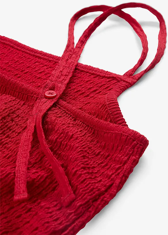 Stroppekjole i elastisk krepp med regulerbare stropper, bonprix