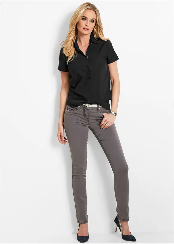 Kortermet bluse i poplin, bonprix