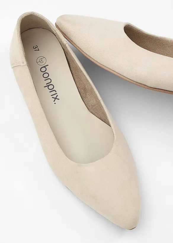 Ballerinasko i skinn, bonprix