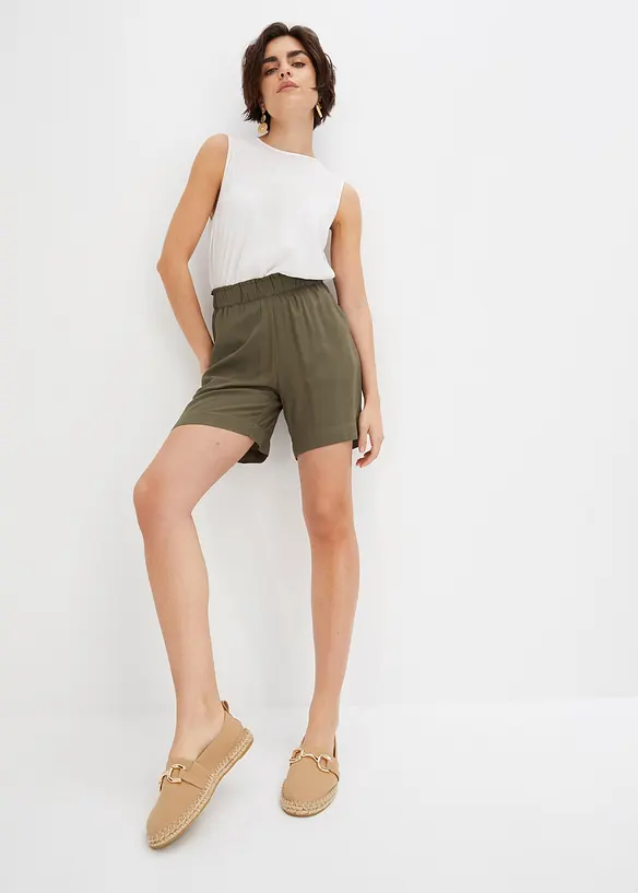 Shorts av viskose i slip on-modell, bonprix