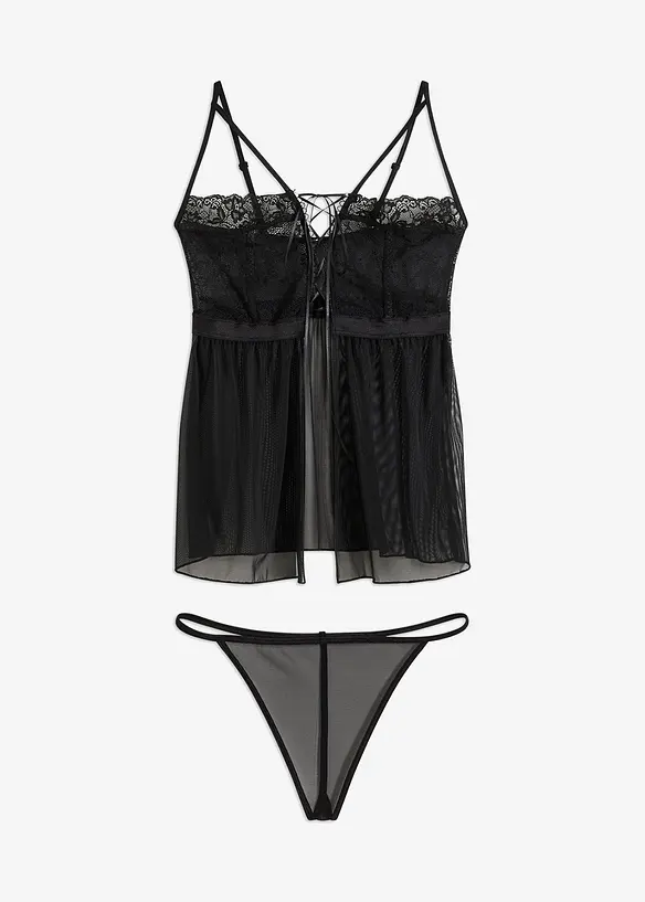 Babydoll og stringtruse (2 deler), bonprix