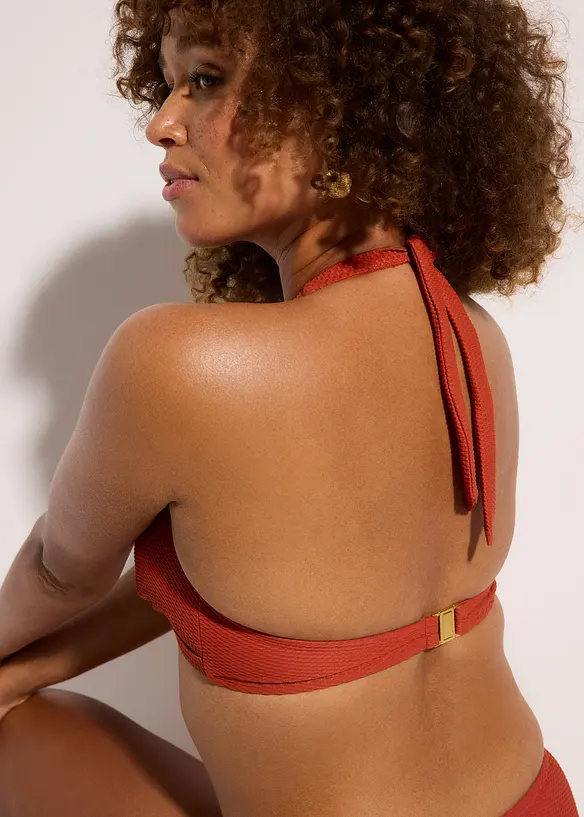 Halterneck-bikini i strukturmateriale (2-delt sett), bonprix