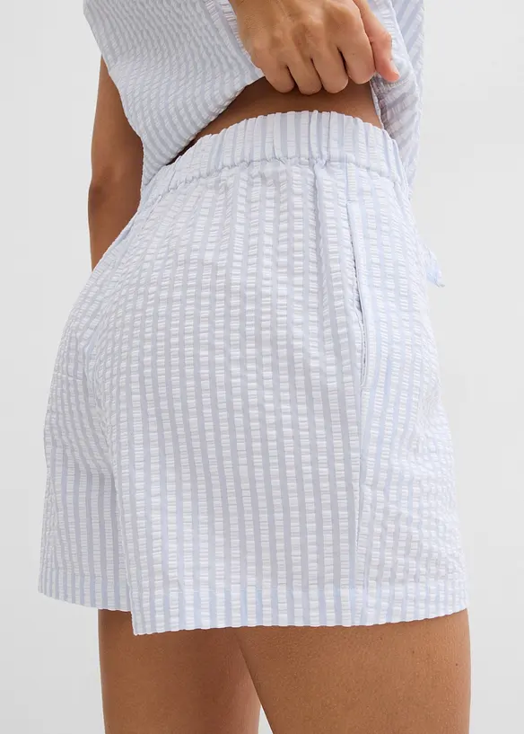 Pull on-shorts i 100% bomull med stripemønster, bonprix