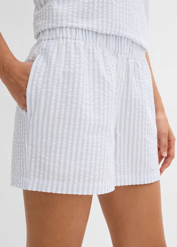 Pull on-shorts i 100% bomull med stripemønster, bonprix