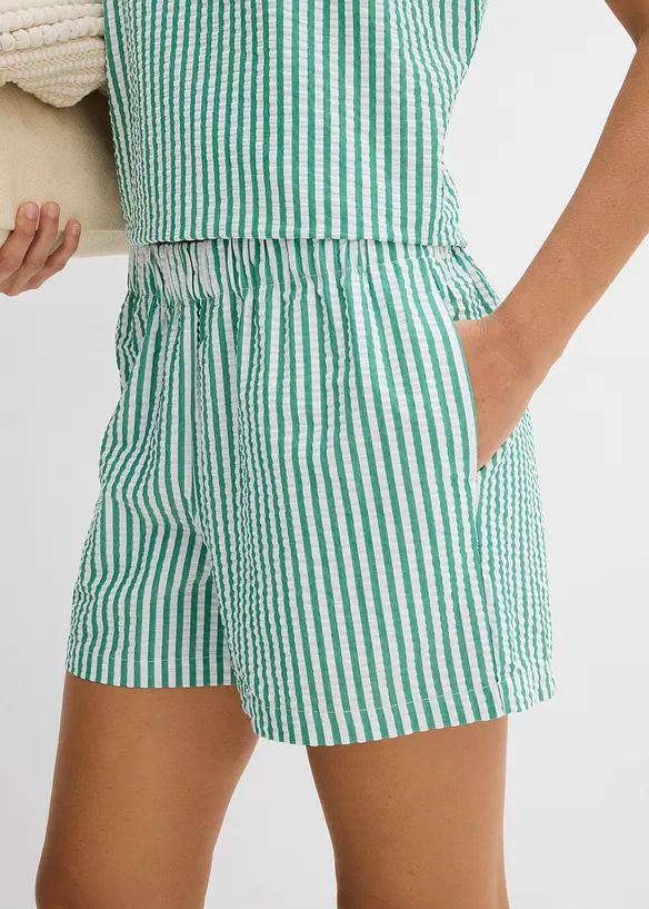 Pull on-shorts i 100% bomull med stripemønster, bonprix