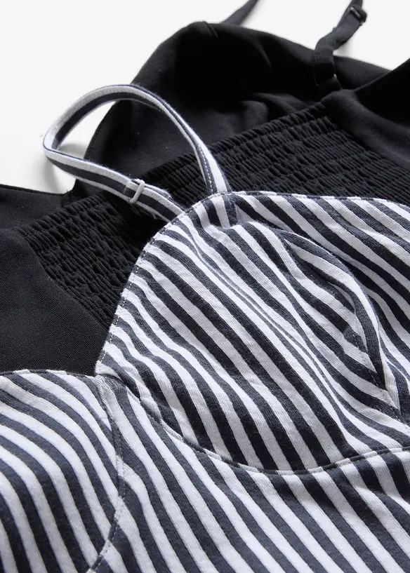 Cropped topp i 100% økologisk bomull (2-pack), bonprix