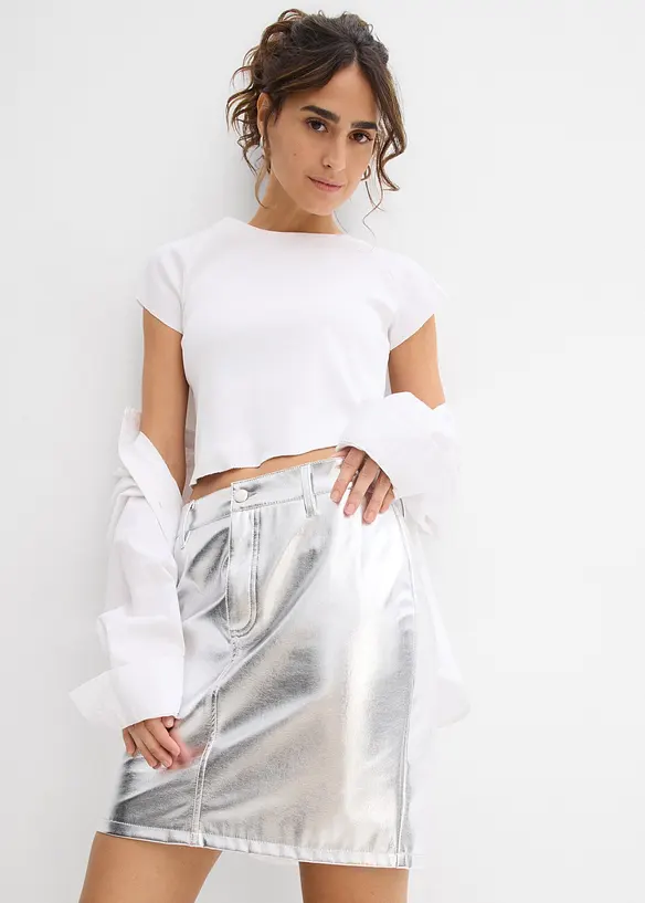 Metallic miniskjørt, bonprix