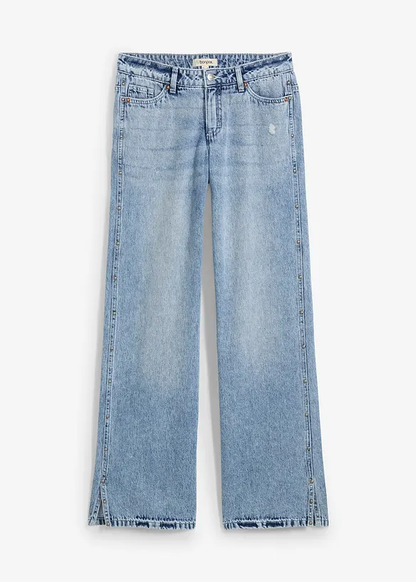 Loose Straight-jeans Mid Waist, Low Stretch, bonprix