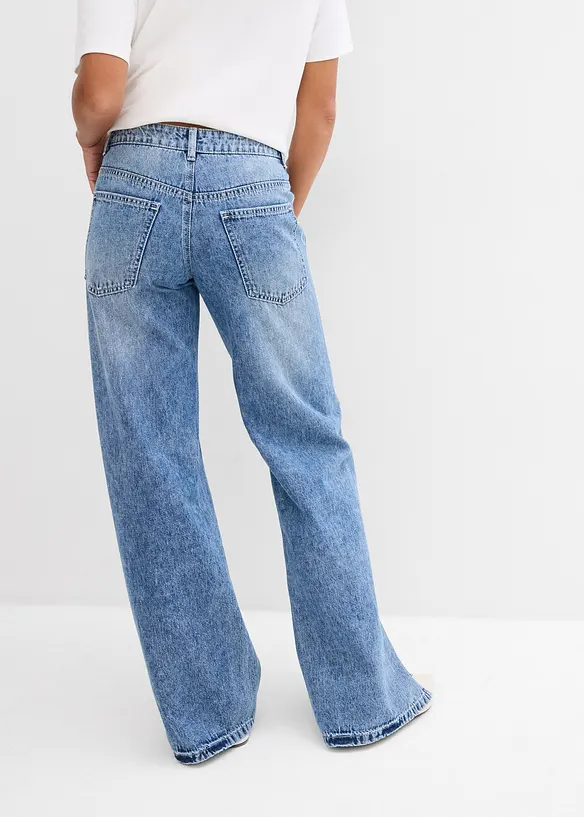 Loose Straight-jeans Mid Waist, Low Stretch, bonprix
