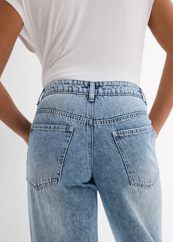 Loose Straight-jeans Mid Waist, Low Stretch, bonprix