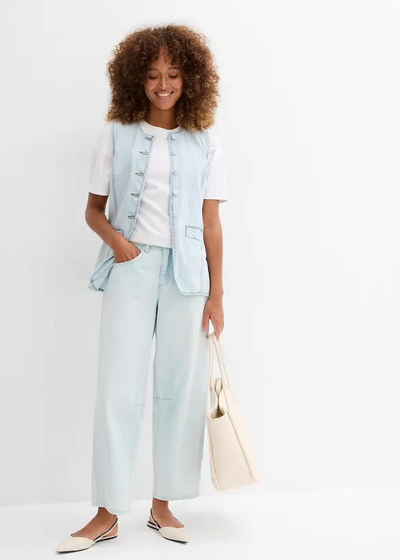 Loose Fit-jeans, Mid Waist, super soft cropped, bonprix