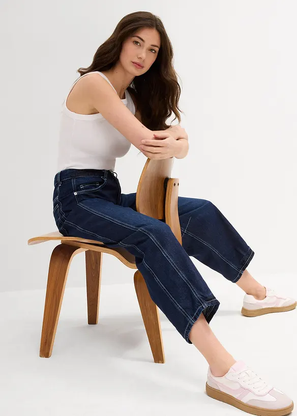 Loose Fit-jeans, Mid Waist, super soft cropped, bonprix