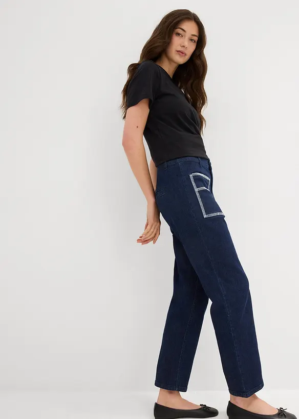 Straight-jeans High Waist, cropped, bonprix