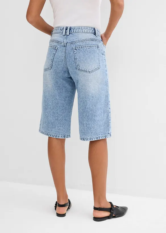 Bermudashorts i denim Mid Waist, Low Stretch, bonprix