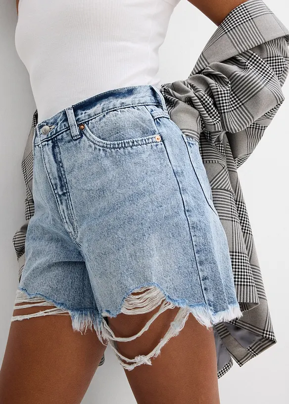 Jeansshorts High Waist, Low Stretch, bonprix