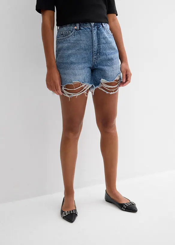 Jeansshorts High Waist, Low Stretch, bonprix