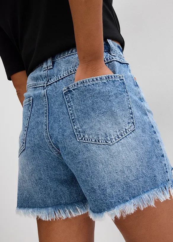 Jeansshorts High Waist, Low Stretch, bonprix