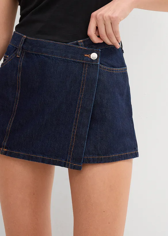 Bukseskjørt i denim, Mid Waist, bonprix