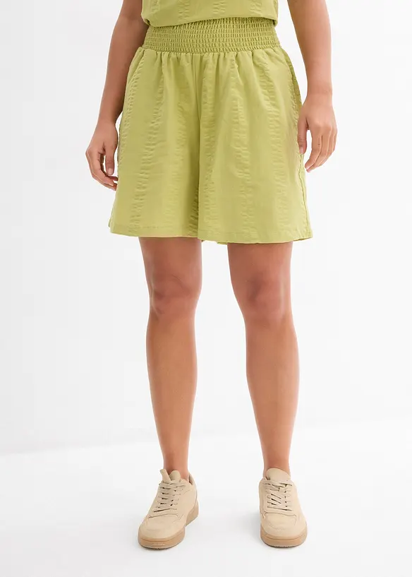 Pull on-shorts i bomullskrepp, bonprix