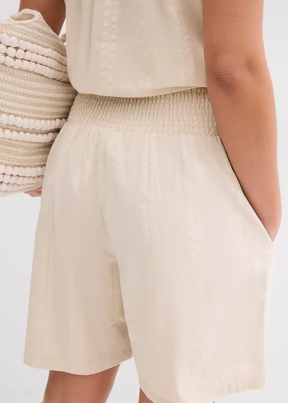 Pull on-shorts i bomullskrepp, bonprix