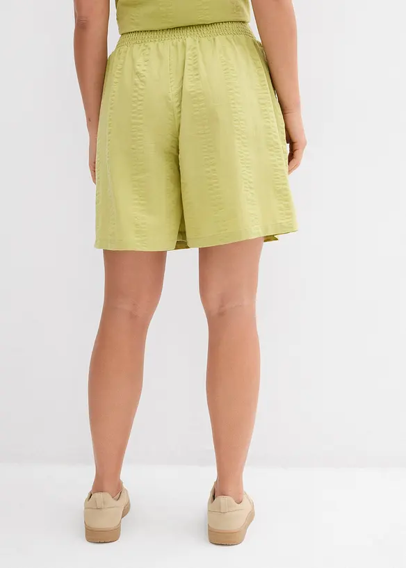Pull on-shorts i bomullskrepp, bonprix