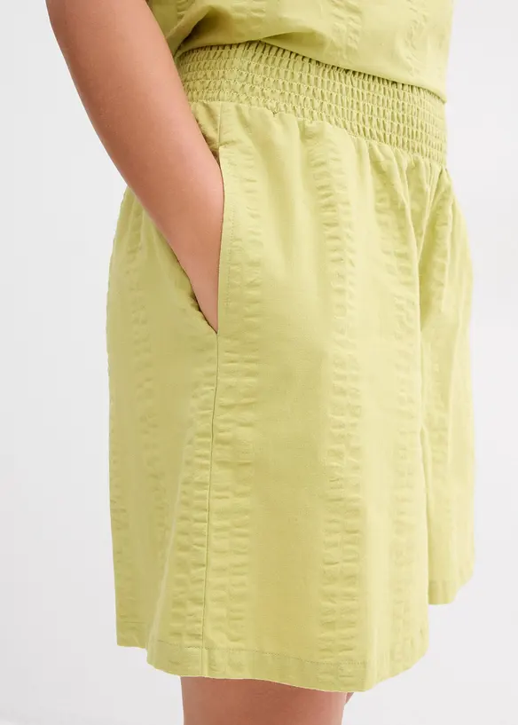 Pull on-shorts i bomullskrepp, bonprix