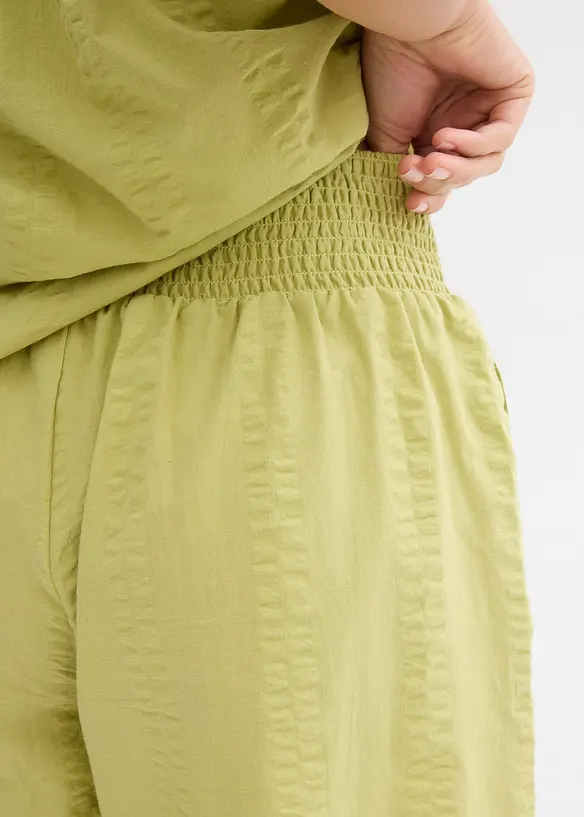 Pull on-shorts i bomullskrepp, bonprix