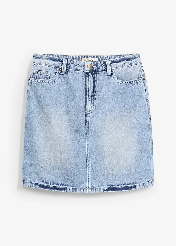 Denimskjørt Mid Waist, Low Stretch, bonprix