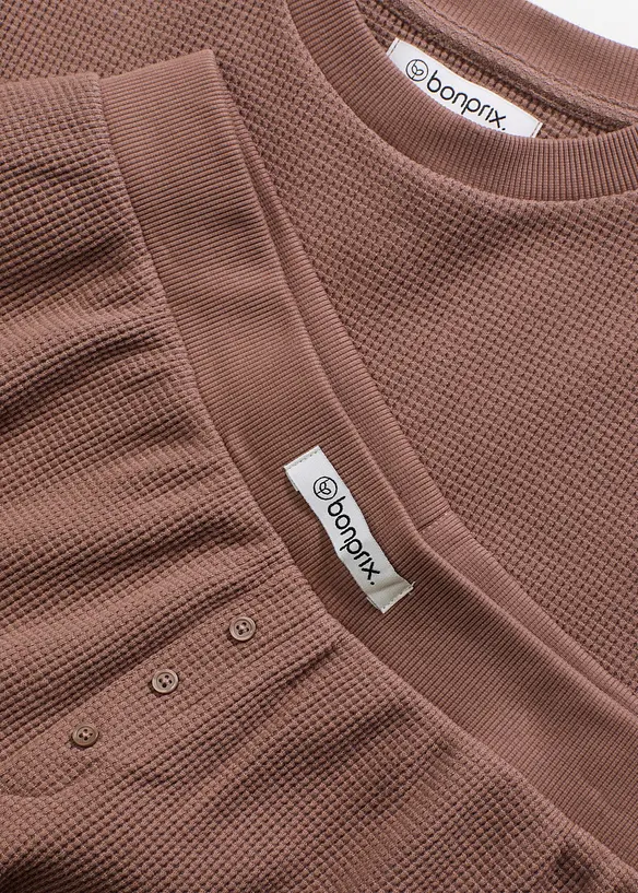 Loungewear-kosedress med shorts i vaflet jersey, bonprix
