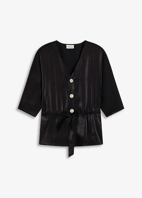 Bluse med knytebelte, bonprix