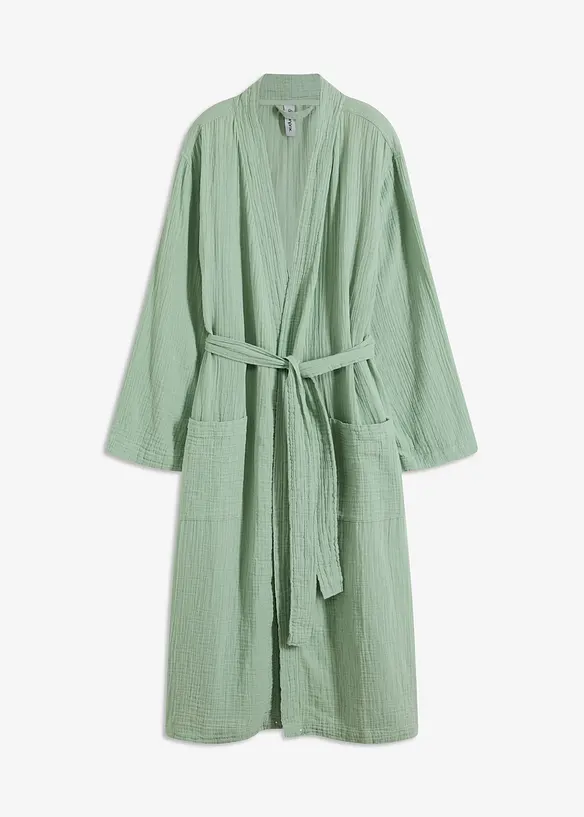 Morgenkåpe i myk musselin, oversized, bonprix