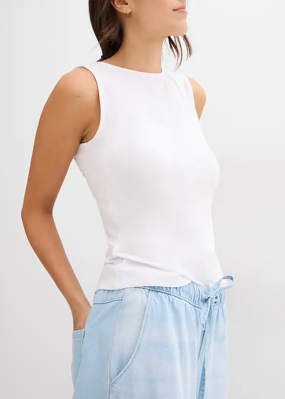Topp i myk viskose (2-pack), bonprix