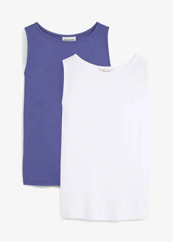 Topp i myk viskose (2-pack), bonprix