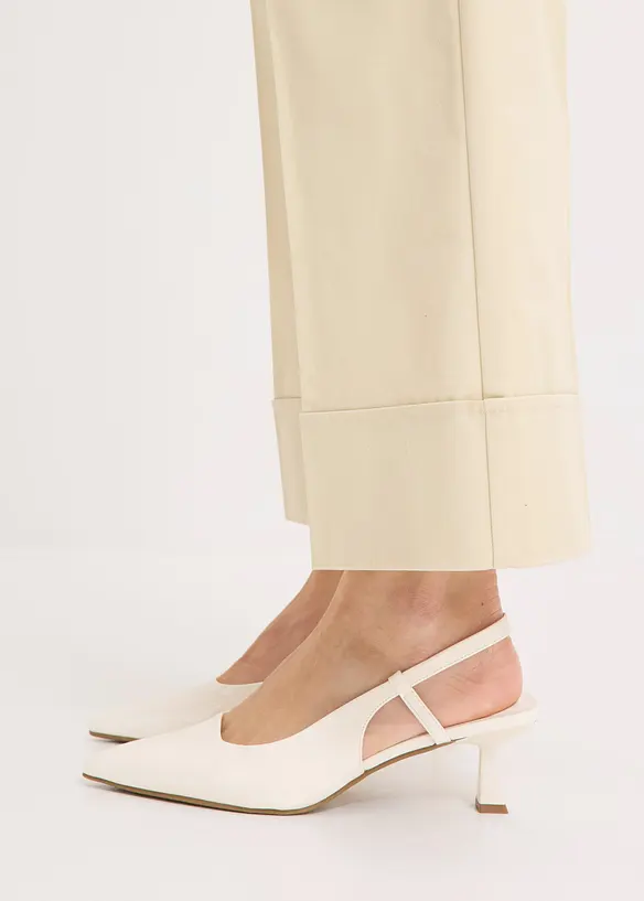 Bukse med legg i bomull med stretch, bonprix