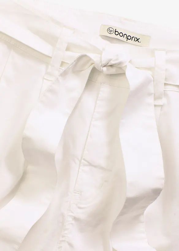 Shorts i twill med knytebelte, bonprix