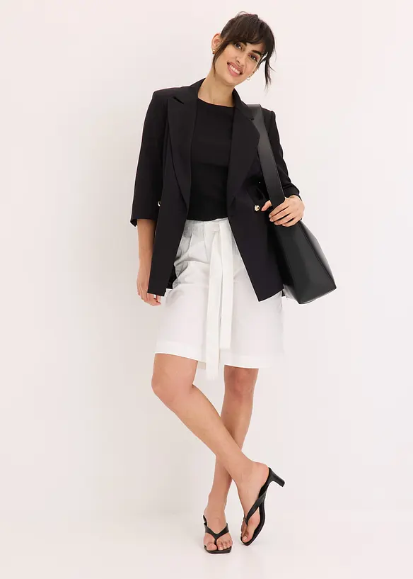 Shorts i twill med knytebelte, bonprix