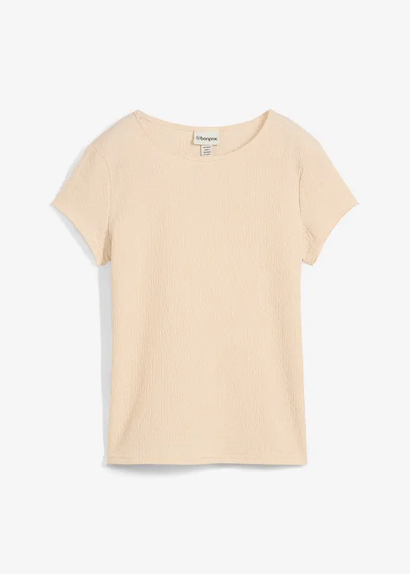 T-skjorte i strukturert krepp, bonprix