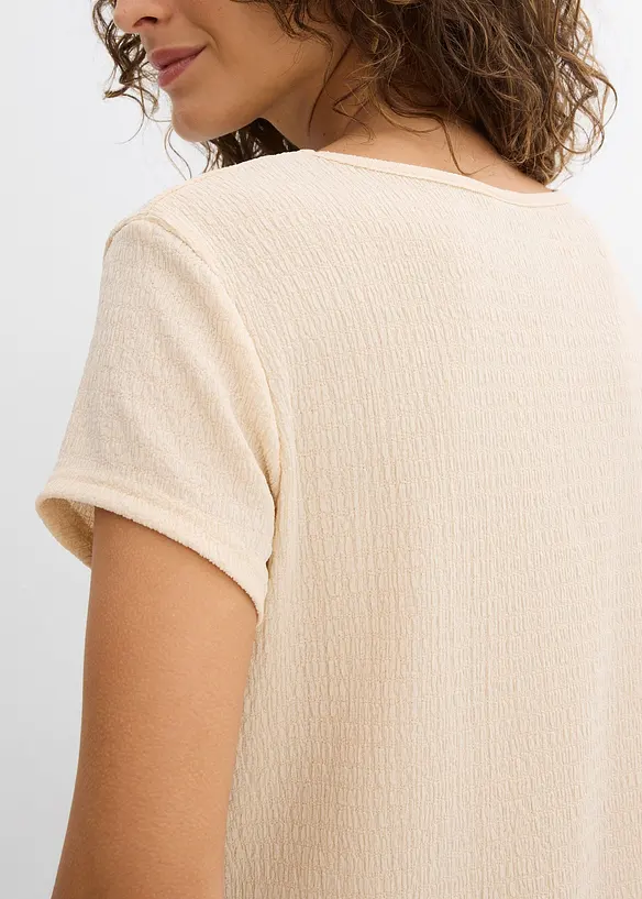 T-skjorte i strukturert krepp, bonprix