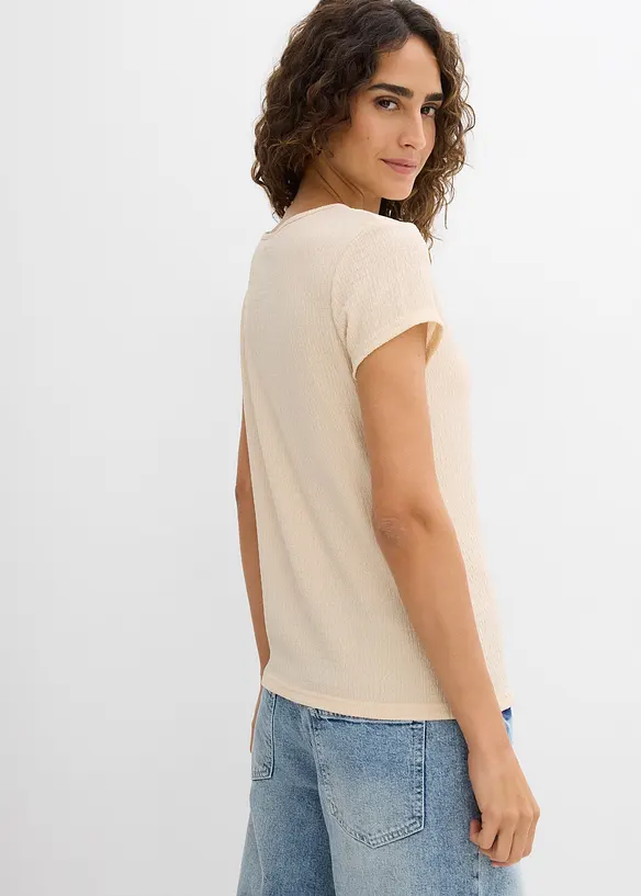 T-skjorte i strukturert krepp, bonprix