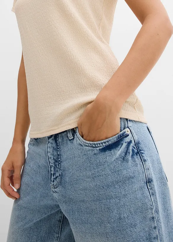 T-skjorte i strukturert krepp, bonprix