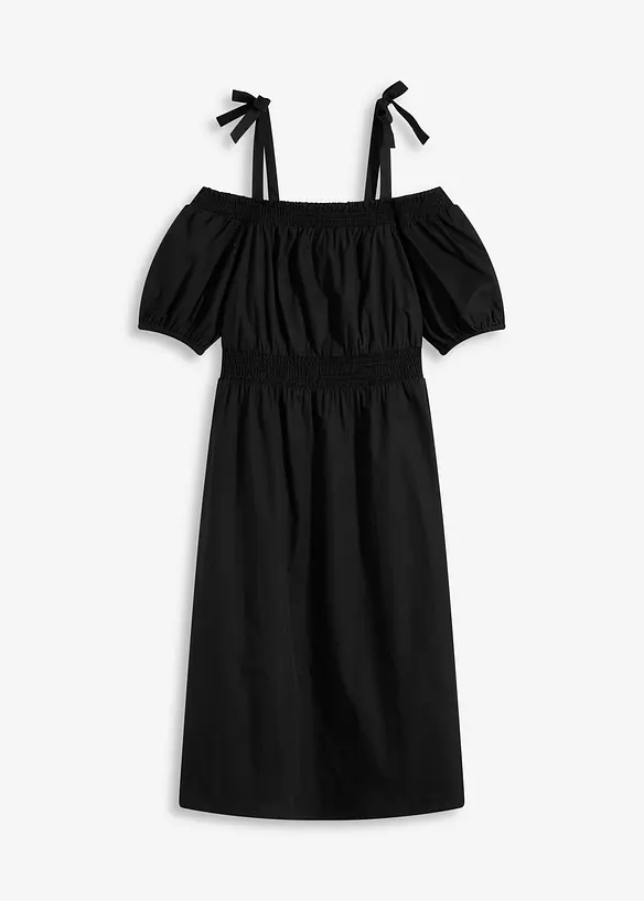 Off shoulder-kjole i økologisk bomull, bonprix
