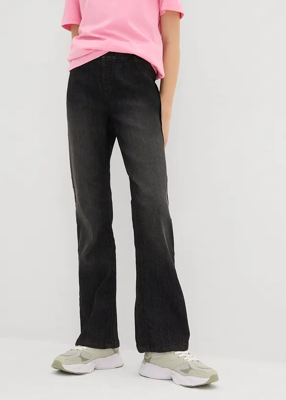 Jeggings Mid Waist, Flared, bonprix