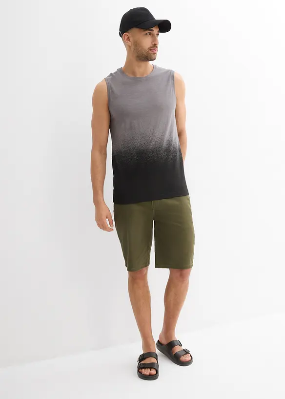Singlet med fargegradering av økologisk bomull, Slim Fit, bonprix