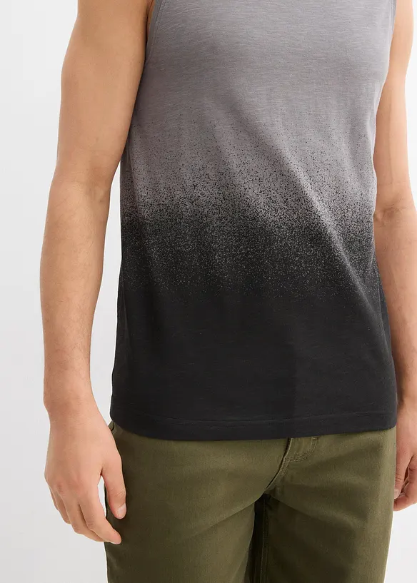 Singlet med fargegradering av økologisk bomull, Slim Fit, bonprix