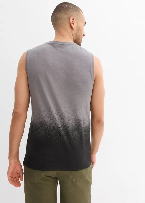 Singlet med fargegradering av økologisk bomull, Slim Fit, bonprix