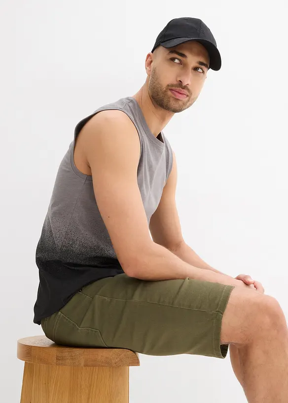 Singlet med fargegradering av økologisk bomull, Slim Fit, bonprix