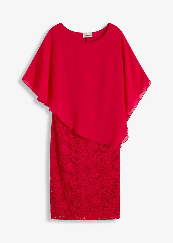 Blondekjole med cape i lett chiffon, bonprix